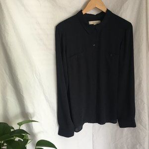 Ann Taylor LOFT navy blue blouse, NWOT